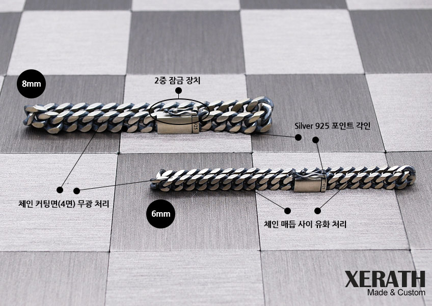 제라스_더블락 볼드체인 실버팔찌